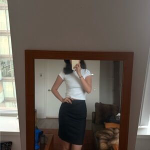 Escada Black Pure Virgin Wool Pencil Skirt Size 36